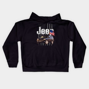 XJ-series Jeep Cherokee Jeepcar JEEP Flag Kids Hoodie